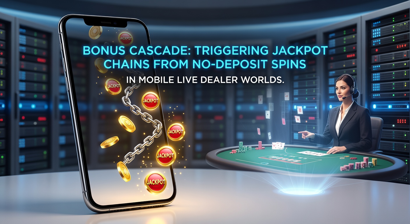 Visuelle Darstellung einer Bonus-Kaskade mit fallenden Jackpot-Symbolen auf einem mobilen Live-Dealer-Schirm