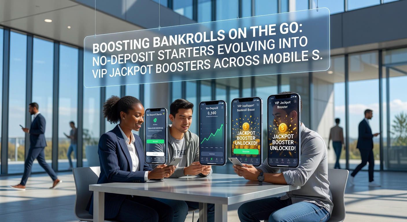 Mobilgerät zeigt Casino-App mit No-Deposit-Bonus und Jackpot-Anzeige auf Slots und Live-Tisch