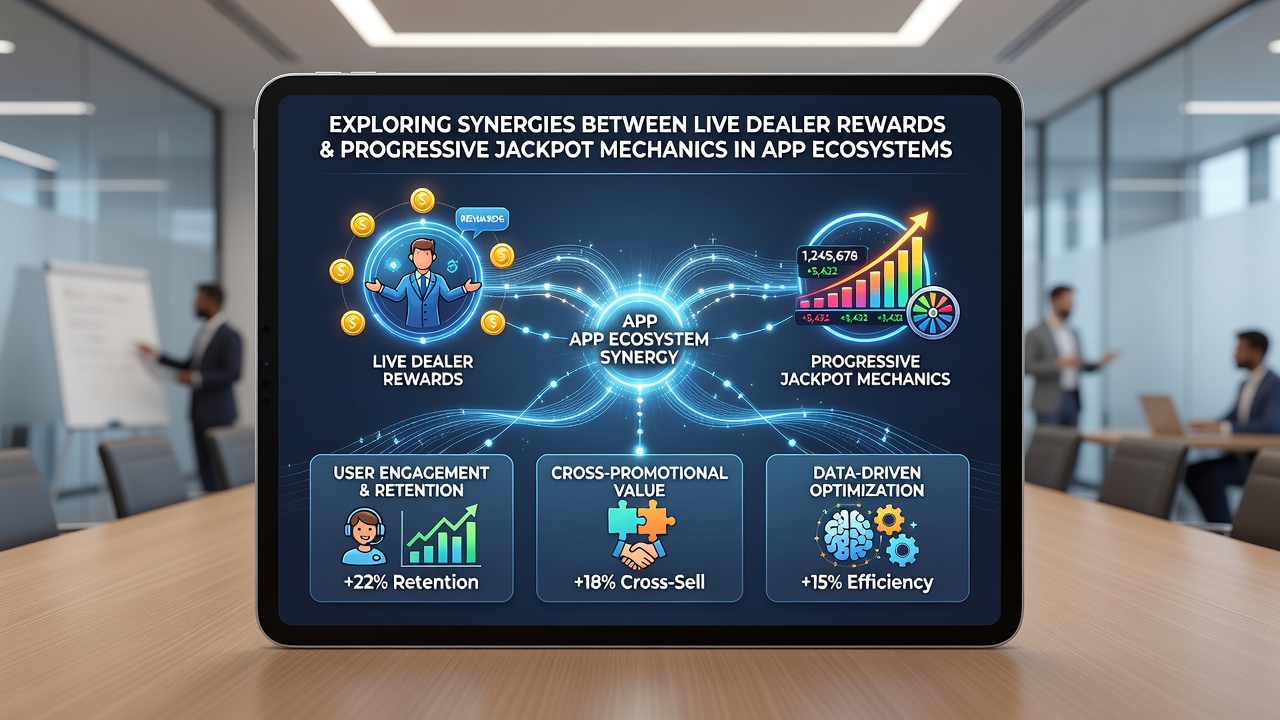 Illustration der Synergien zwischen Live-Dealer-Boni und progressiven Jackpots in App-basierten Ökosystemen