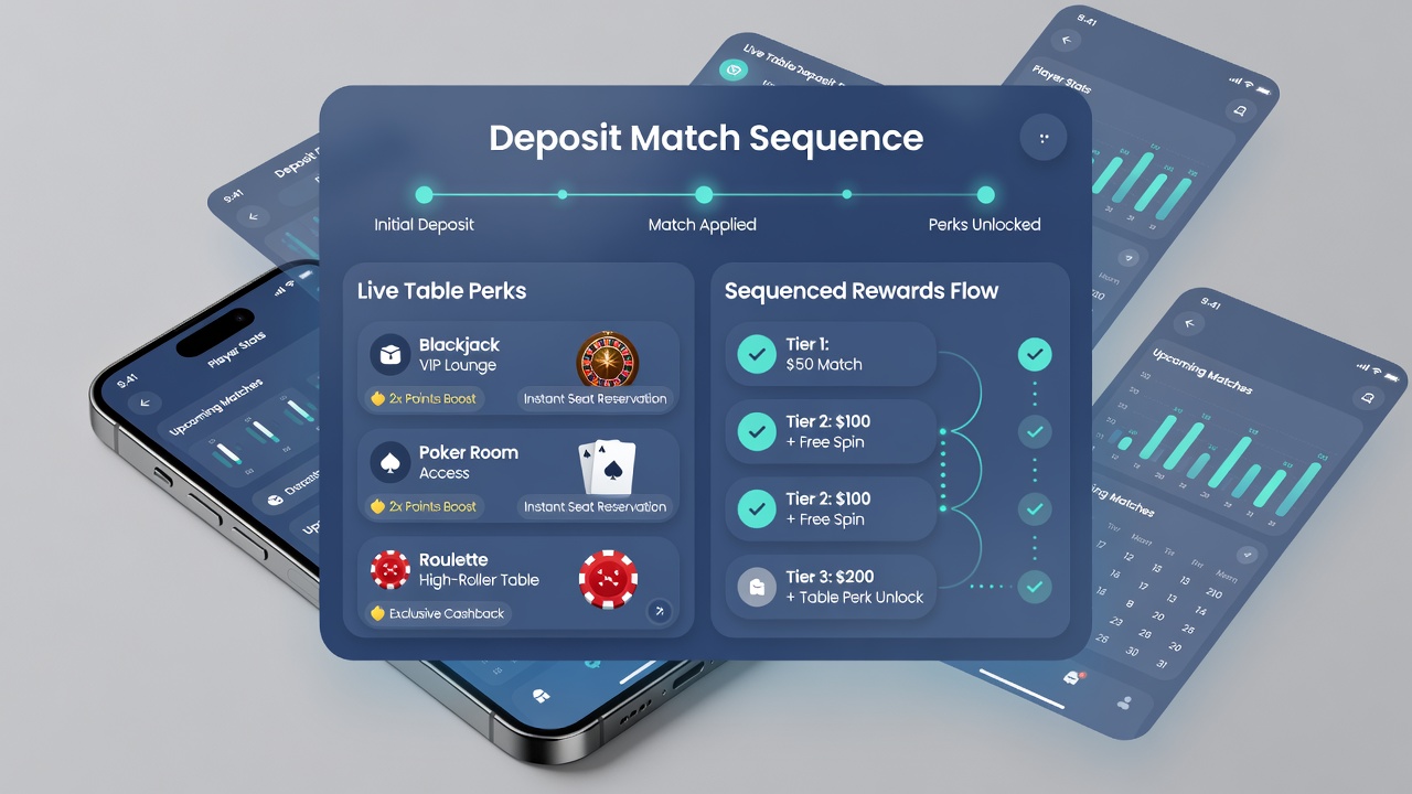 Integration von progressiven Features und Live-Tisch-Perks in mobiler Casino-App