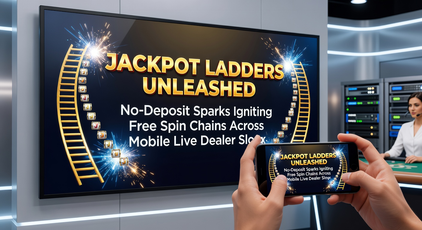 Visuelle Explosion einer Freispiel-Kette, die eine Jackpot-Leiter in einem Live-Dealer-Roulette-Tisch hochjagt, mit mobilen Icons im Hintergrund